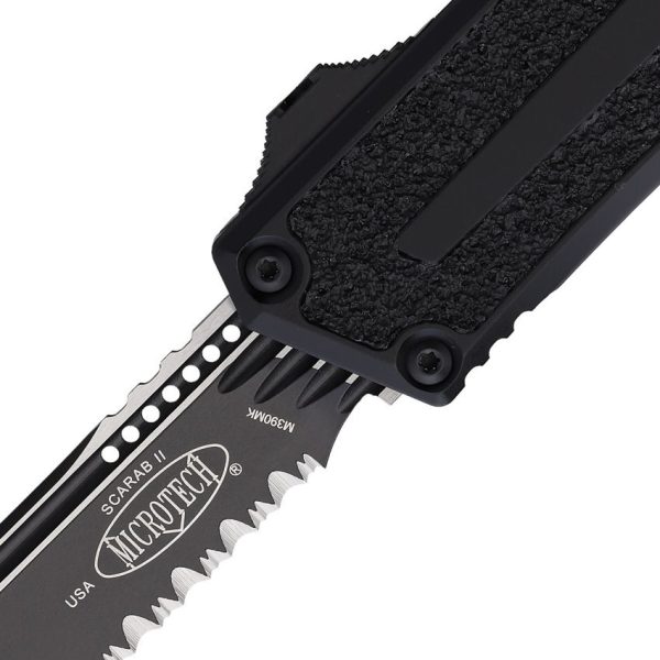 Microtech Auto Scarab II OTF Black Serrated Tanto