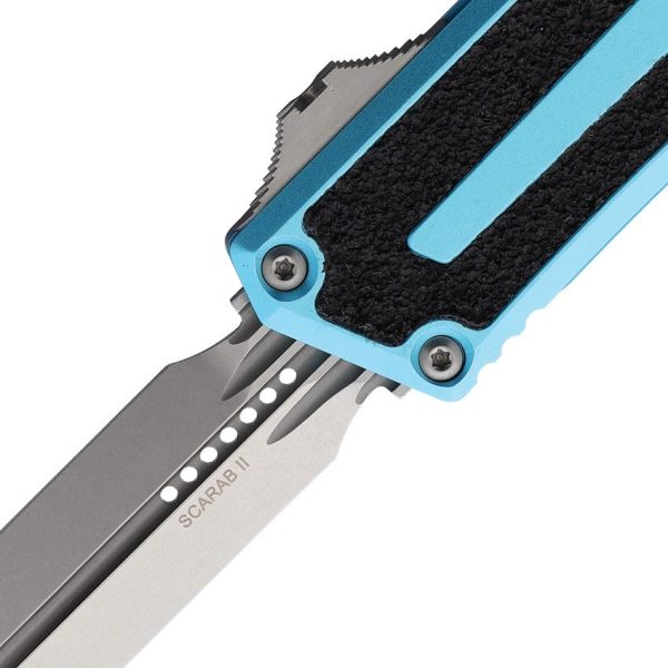 Microtech Auto Scarab II OTF Stonewash Turquoise