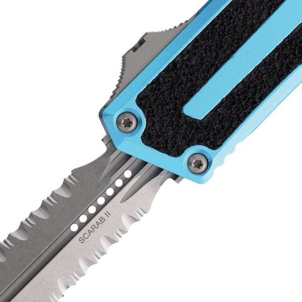Microtech Auto Scarab II OTF Turquoise M390MK Double Edge