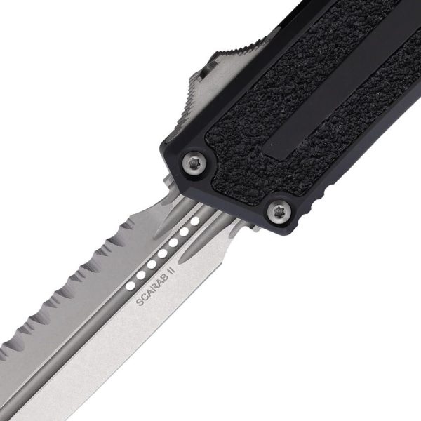 Microtech Auto Scarab II OTF Black Fully Serrated