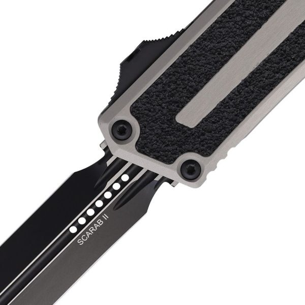 Microtech Auto Scarab II OTF Double Edge Gray Handle