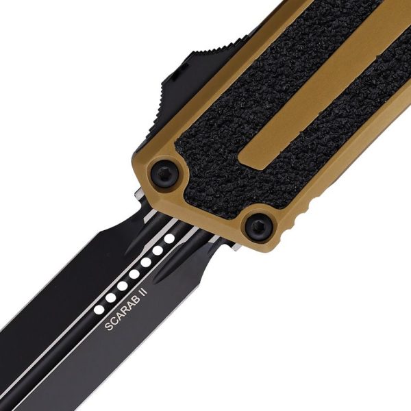 Microtech Auto Scarab II OTF Tan Handle Premium Steel