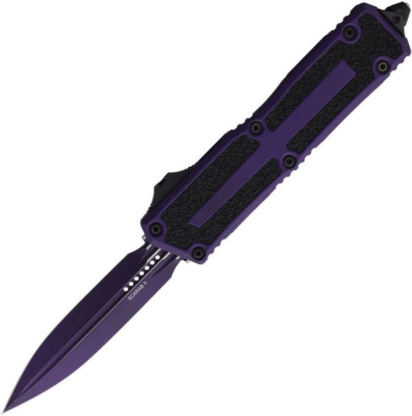 Microtech Auto Scarab II OTF Double Edge - Weathered Purple