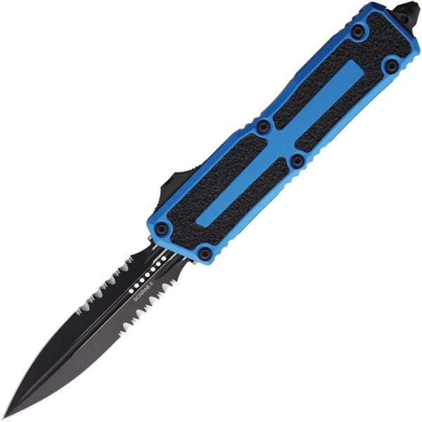 Microtech Auto Scarab II OTF - Blue Aluminum Handle