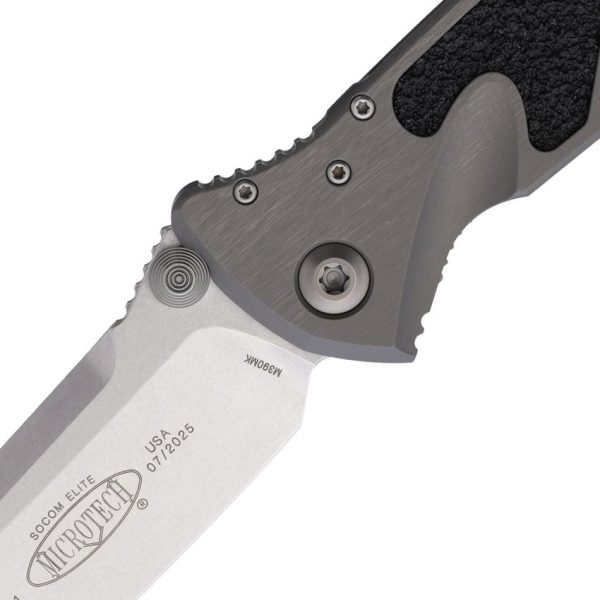 Microtech Socom Elite Gray Linerlock - Stonewash