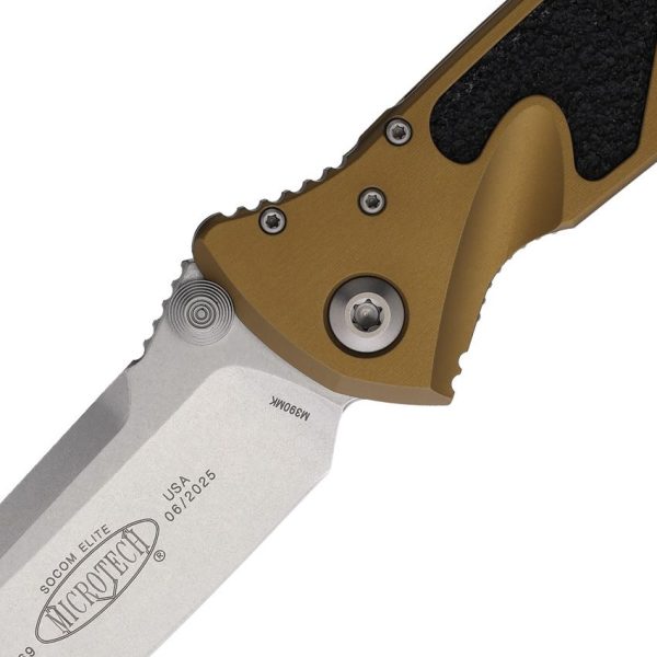 Microtech Socom Elite Tan Linerlock - Stonewash