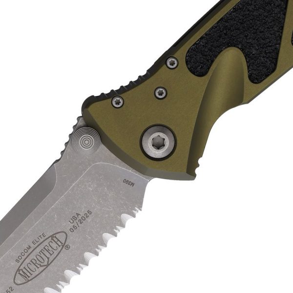 Microtech Socom Elite Linerlock - OD Green Apocalyptic