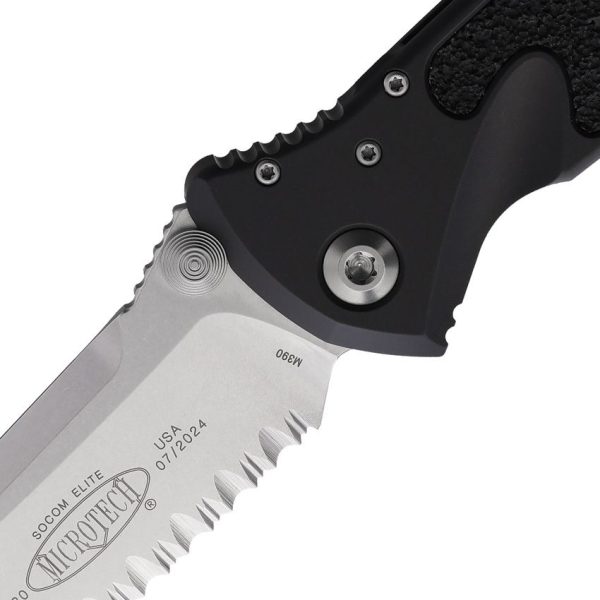 Microtech Socom Elite Partially Serrated Linerlock - Black