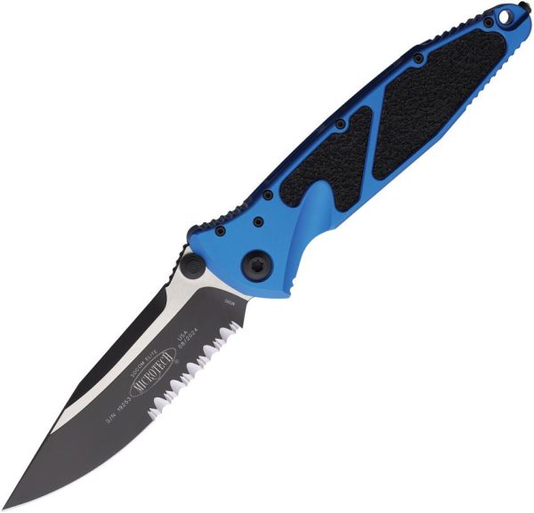 Microtech Socom Elite SE Linerlock - Blue Serrated
