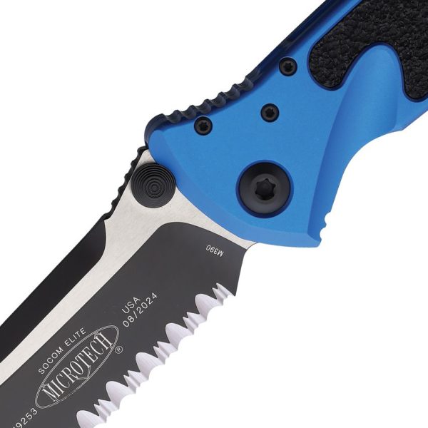 Microtech Socom Elite SE Linerlock - Blue Serrated
