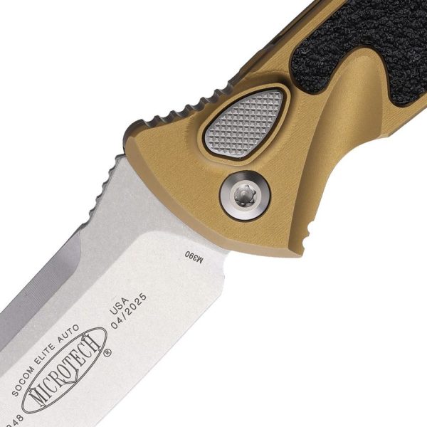 Microtech Auto Socom Elite Tan Stonewash Buttonlock