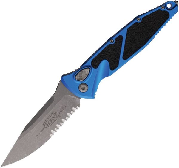 Microtech Auto Socom Elite Blue Apocalyptic Serrated