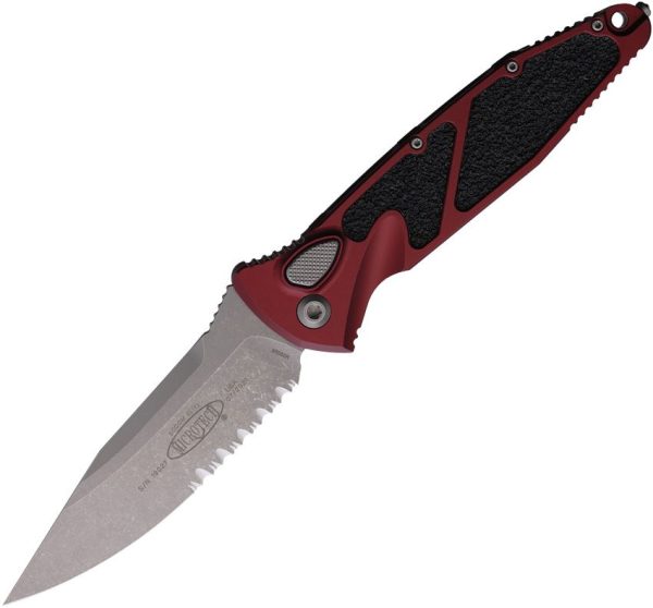 Microtech Auto Socom Elite Merlot Apocalyptic Serrated