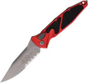 Microtech Auto Socom Elite Red Apocalyptic Serrated