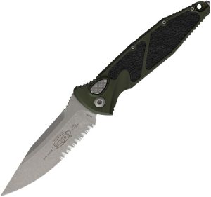 Microtech Socom Elite Auto Woodland Apocalyptic Serrated