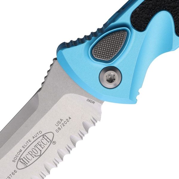 Microtech Socom Elite Auto Turquoise Tanto Stonewash