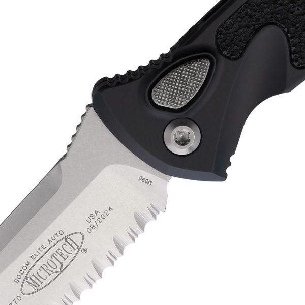 Microtech Auto Socom Elite Black Serrated Buttonlock