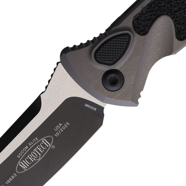 Microtech Auto Socom Elite Buttonlock - Gray Handle
