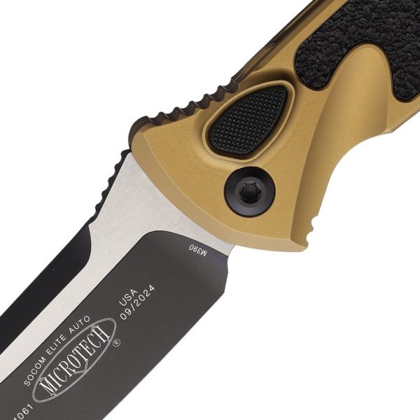 Microtech Auto Socom Elite Buttonlock - Tan Handle