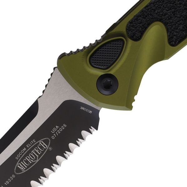 Microtech Socom Elite Buttonlock OD - Serrated