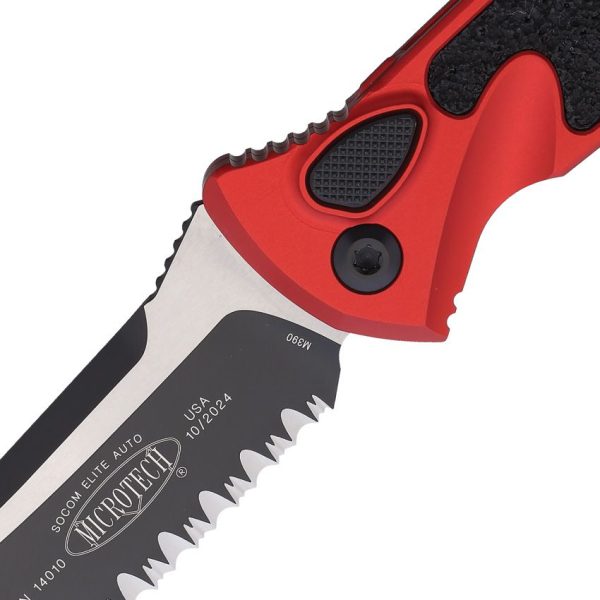 Microtech Socom Elite Buttonlock - Red Serrated