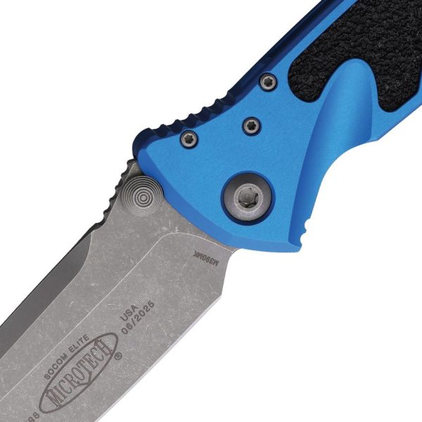 Microtech Socom Elite Linerlock Apocalyptic Tanto Blue