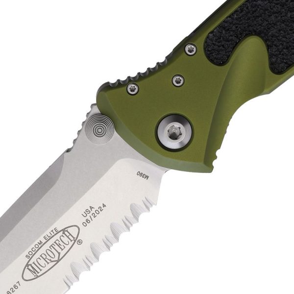 Microtech Socom Elite T/E Linerlock - OD Green Stonewash