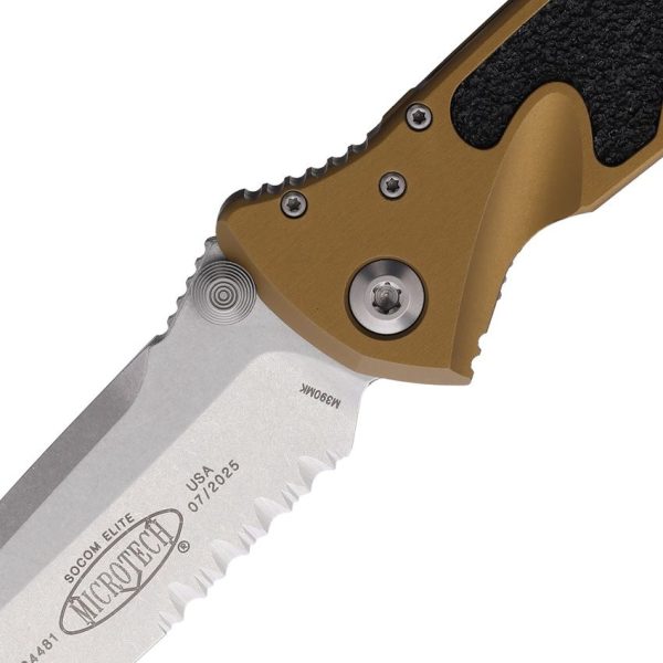 Microtech Socom Elite T/E Linerlock - Tan Stonewash