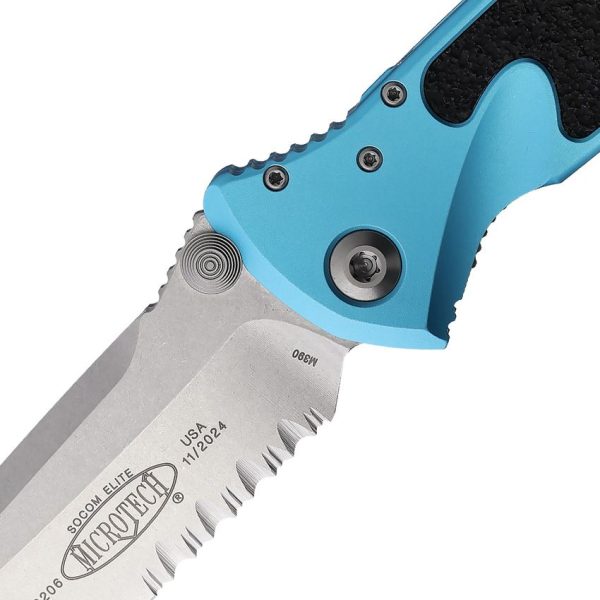 Microtech Socom Elite T/E Linerlock - Turquoise Stonewash