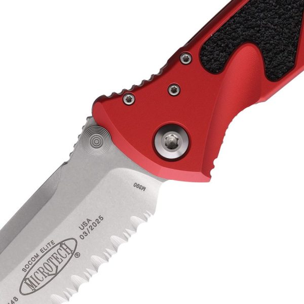 Microtech Socom Elite Linerlock - Red Aluminum