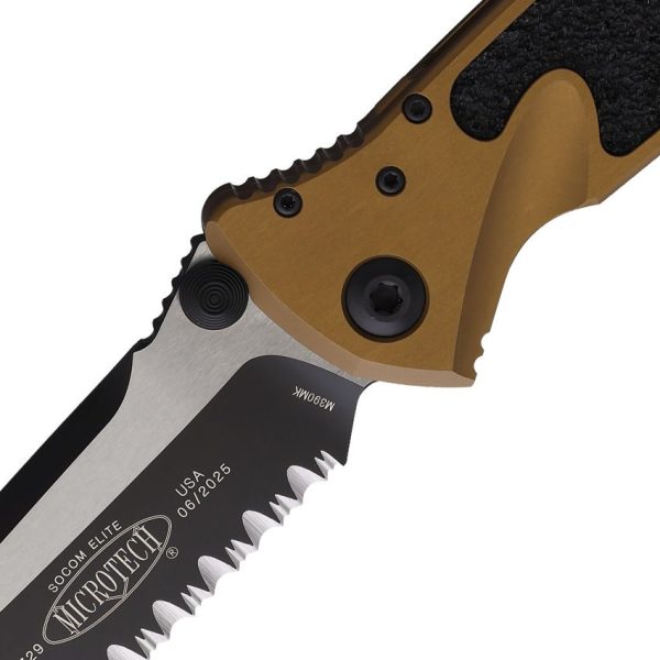 Microtech Socom Elite Tanto Linerlock - Tan Aluminum