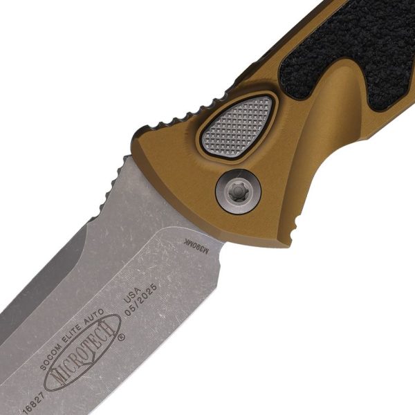 Microtech Auto Socom Elite Tanto - Tan Aluminum