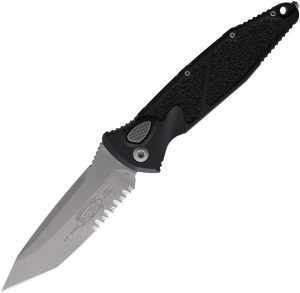 Microtech Socom Elite Auto - Black Apocalyptic Serrated