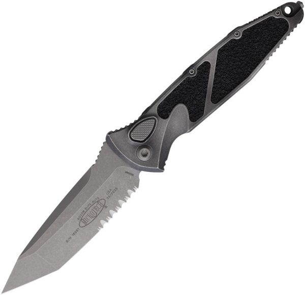 Microtech Auto Socom Elite Buttonlock - Gray Weathered