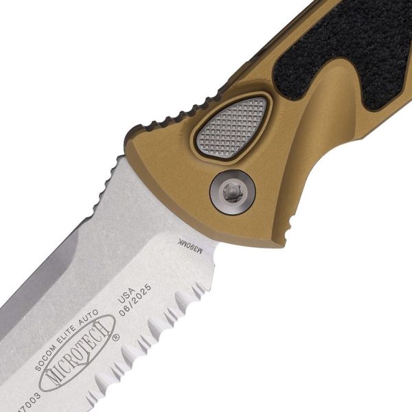Microtech Auto Socom Elite Buttonlock - Tan Tanto