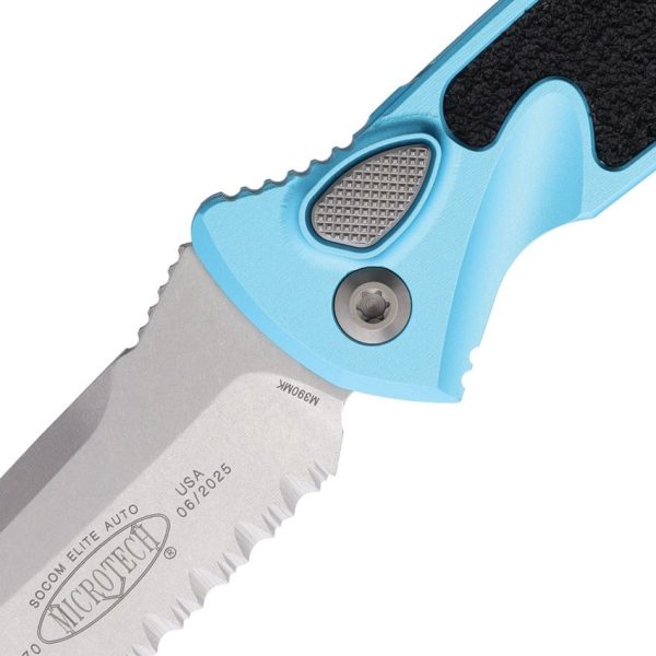 Microtech Auto Socom Elite Buttonlock - Turquoise Steel