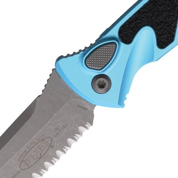 Microtech Auto Socom Elite Buttonlock - Turquoise M390MK Tanto