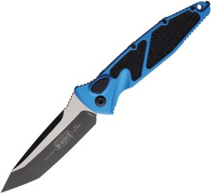 Microtech Auto Socom Elite Buttonlock - Blue Two-Tone M390MK