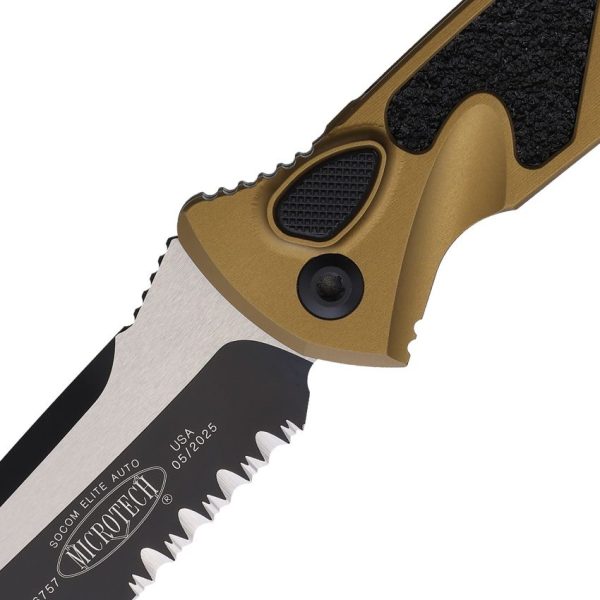 Microtech Auto Socom Elite Tan Aluminum Tanto Blade