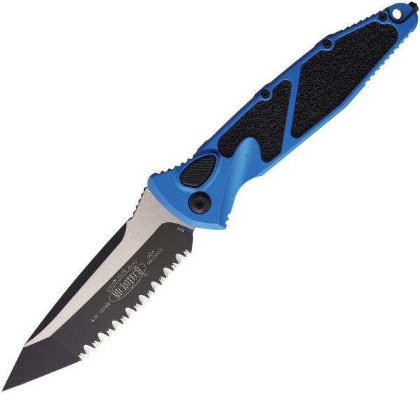 Microtech Auto Socom Elite Blue Aluminum Serrated