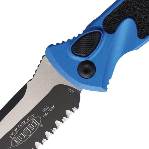 Microtech Auto Socom Elite Blue Aluminum Serrated