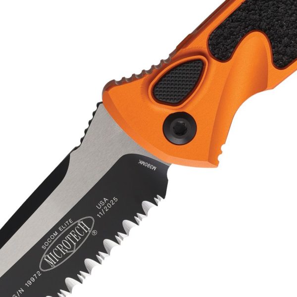 Microtech Auto Socom Elite Orange Serrated Tanto