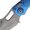 Microtech Auto Stitch Button Lock - Blue Apocalyptic