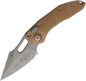 Microtech Auto Stitch Button Lock - Brown Apocalyptic