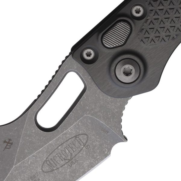 Microtech Auto Stitch Button Lock - Gray Apocalyptic