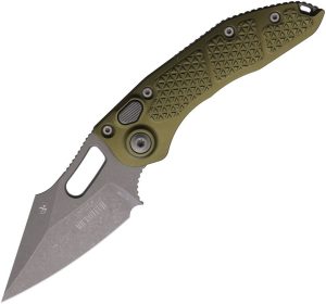 Microtech Auto Stitch Button Lock - OD Green Apocalyptic