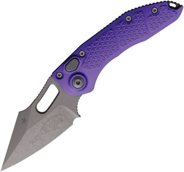 Microtech Auto Stitch Button Lock - Purple Apocalyptic