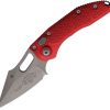 Microtech Auto Stitch S/E Button Lock - Red Wharncliffe