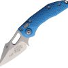 Microtech Auto Stitch S/E Button Lock - Blue Wharncliffe