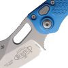 Microtech Auto Stitch S/E Button Lock - Blue Wharncliffe